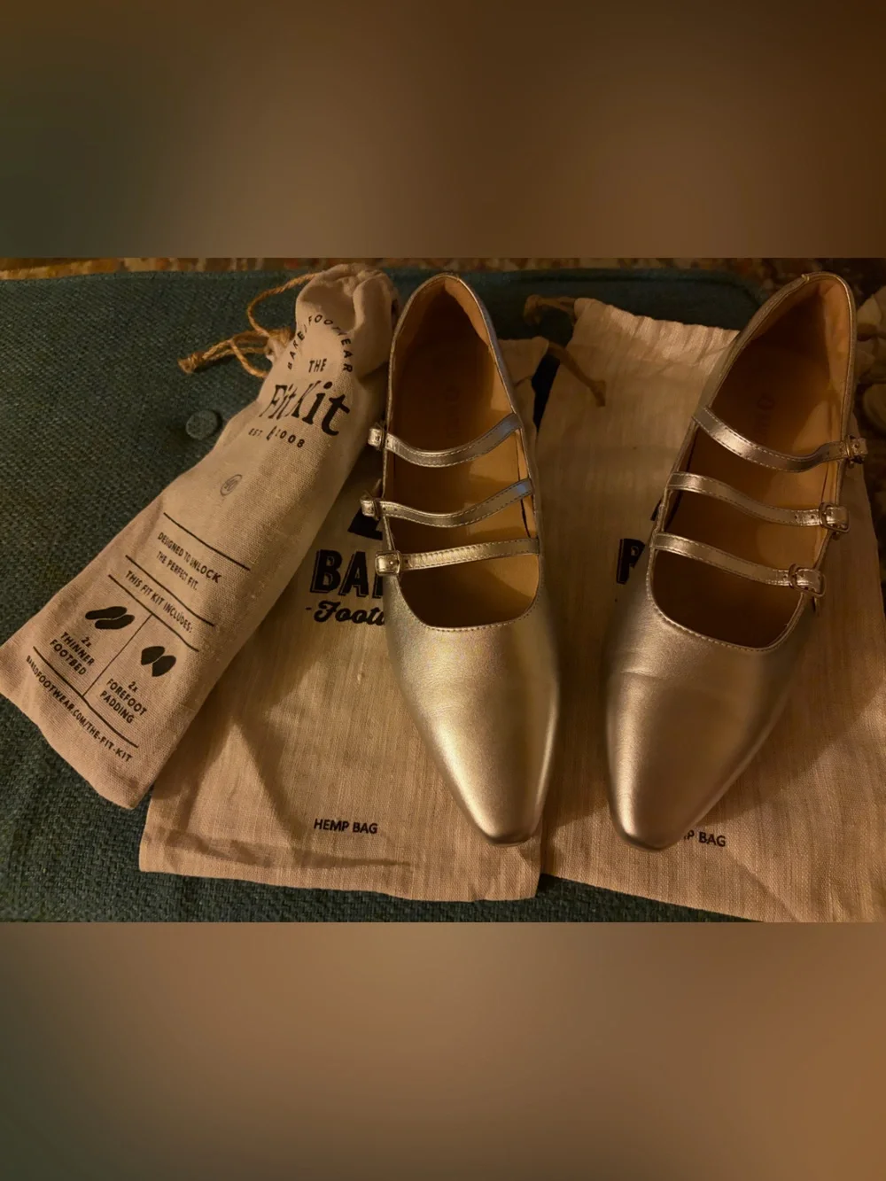 BARED Partridge 2 Silver Leather Ballet Flats